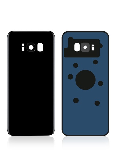 [107082011552] Vitre arrière avec lentille caméra compatible SAMSUNG Galaxy S8 - Noir