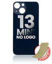 Vitre arrière compatible pour iPhone 13 Mini - Sans logo - Noir Minuit