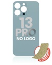 Vitre arrière compatible pour iPhone 13 Pro - Sans logo - Bleu alpin