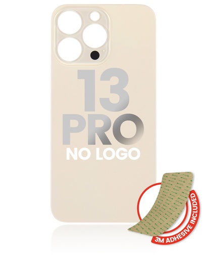 [107085042483] Vitre arrière compatible pour iPhone 13 Pro - Sans logo - Or