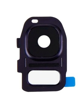 [107082010879] Vitre caméra arrière (avec châssis) pour SAMSUNG S7 Edge - G935F - Bleu