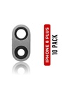 Lentille caméra arrière avec support pour iPhone 8 Plus - Argent - Pack de 10