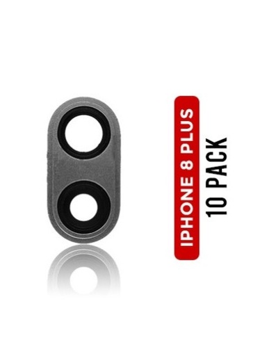 [107082000260] Lentille caméra arrière avec support pour iPhone 8 Plus - Gris sidéral - Pack de 10