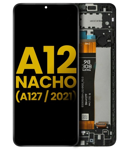 [107082103901] Bloc écran LCD avec châssis compatible Samsung Galaxy A12 - A125 et A12 Nacho - A127 - Reconditionné - Toutes couleurs