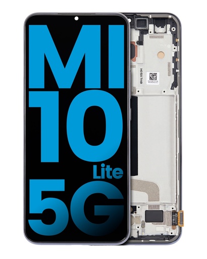 [107082113401] Bloc écran LCD avec châssis compatible Xiaomi Mi 10 Lite 5G - AfterMarket Incell - Gris Cosmique