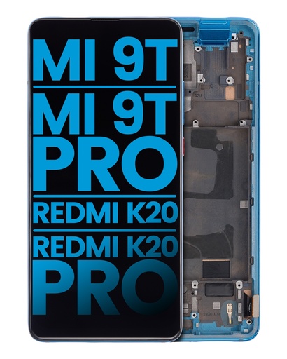 [107082114502] Bloc écran LCD avec châssis compatible XIAOMI MI 9T - 9T Pro - Redmi K20 - Redmi K20 Pro - AfterMarket Incell - Bleu Glacier