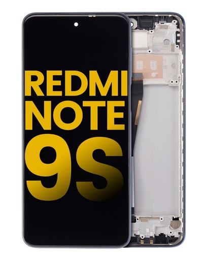 [107082114401] Bloc écran LCD avec châssis compatible XIAOMI Redmi Note 9S - Reconditionné - Bleu Aurora