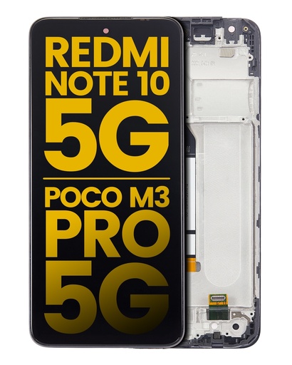 [107082115101] Bloc écran LCD avec châssis compatible Xiaomi Redmi Note 10 5G - Poco M3 Pro 5G - Redmi Note 10T 5G - Reconditionné - Toutes couleurs
