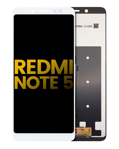 [107082078802] Bloc écran LCD sans châssis compatible XIAOMI Redmi Note 5 - Reconditionné - Blanc