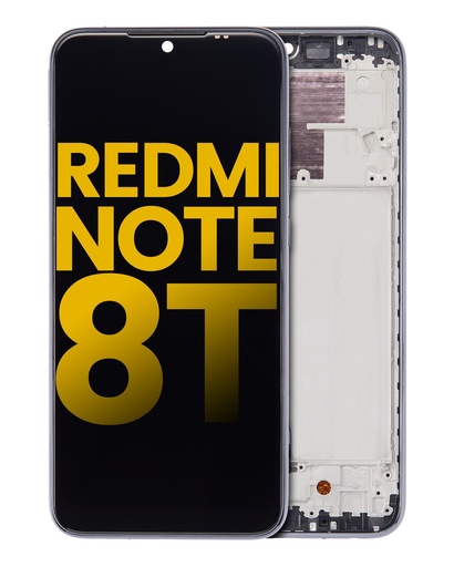 [107082115201] Bloc écran LCD avec châssis pour Xiaomi Redmi Note 8T - Reconditionné - Gris