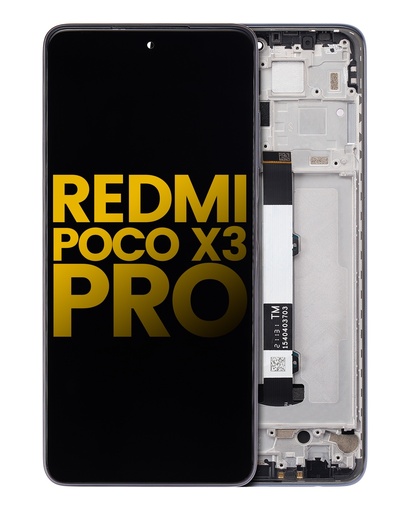 [107082115301] Bloc écran LCD avec châssis compatible XIAOMI Redmi Pocophone X3 Pro - Reconditionné - Phantom Black
