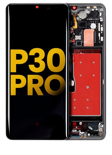 [107082065202] Bloc écran OLED avec châssis compatible Huawei P30 Pro - Reconditionné - Noir