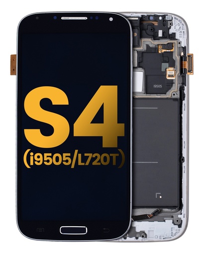 [107082003008] Bloc écran avec chassis compatible pour SAMSUNG Galaxy S4 - I9505 / L720T - Reconditionné - Noir