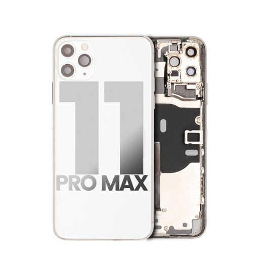 [107082009886] Châssis avec nappes pour iPhone 11 Pro Max - Grade A - avec logo - Argent