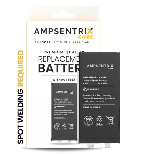 [107082073362] Batterie à souder pour iPhone 12 Mini - AmpSentrix