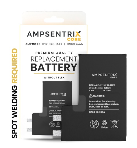 [107082073365] Batterie à souder pour iPhone 12 Pro Max - AmpSentrix