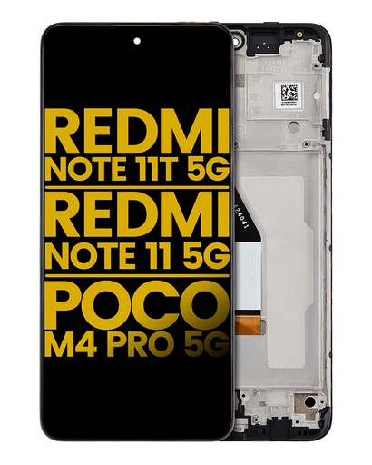 [107082128302] Bloc écran LCD avec châssis compatible Xiaomi Redmi Note 11T 5G - Redmi Note 11 5G - Poco M4 Pro 5G - Reconditionné - Toutes couleurs