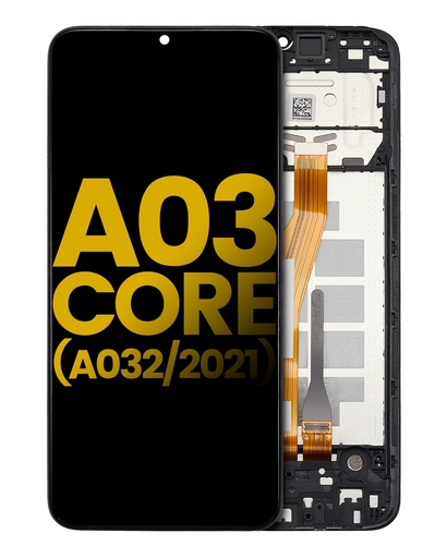 [107082110902] Bloc écran LCD avec chassis compatible pour Samsung Galaxy A03 Core (A032) - Reconditionné - Noir