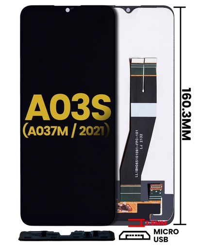 [107082103001] Bloc écran LCD sans chassis compatible pour Samsung Galaxy A03S (A037M) - Reconditionné