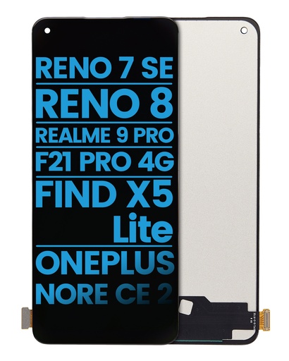 [107083060501] Bloc écran LCD sans châssis compatible Oppo Reno 7 SE- Reno 8 - Find X5 Lite - F21 Pro 4G - OnePlus Nord CE 2 - Realme 9 Pro - Aftermarket Incell - Toutes couleurs