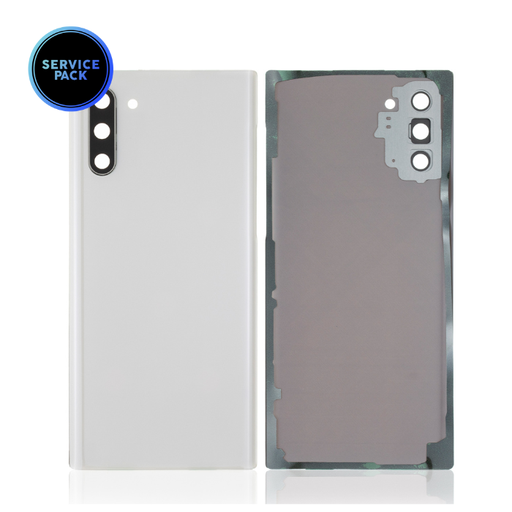 [107082025765] Vitre arrière version US pour SAMSUNG Note 10 - Blanc - SERVICE PACK