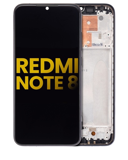 [107082104802] Bloc écran LCD avec châssis compatible Xiaomi Redmi Note 8 - Reconditionné - Noir