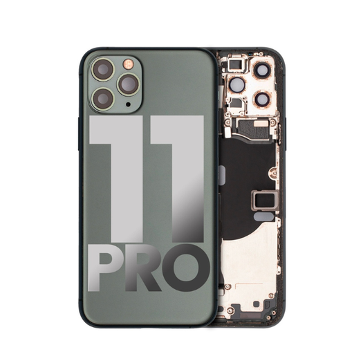 [107082009876] Châssis avec nappes pour iPhone 11 Pro - Grade A (avec Logo) - Vert Minuit