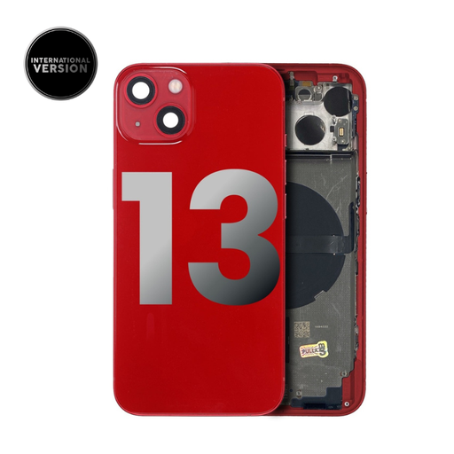 [107082089430] Châssis avec nappes pour iPhone 13 - Grade A (avec Logo) - Version International - Rouge