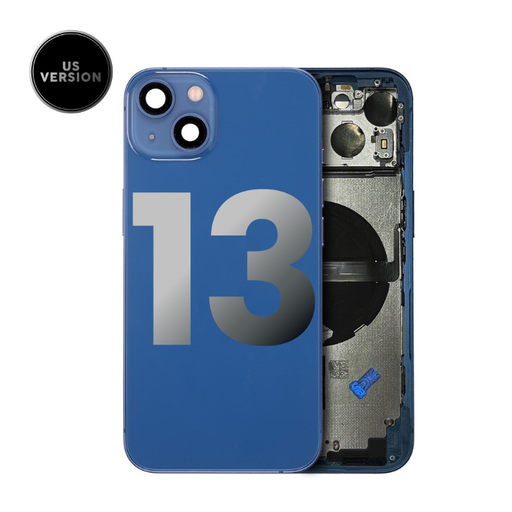 [107082111022] Châssis avec nappes pour iPhone 13 - Grade A (avec Logo) - Version US - Bleu