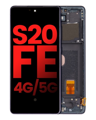 [107082076601] Bloc écran OLED avec châssis pour SAMSUNG S20 FE 4G/5G - Cloud Navy - AfterMarket Plus