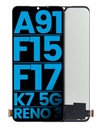 Bloc écran LCD sans châssis compatible Oppo A91 - F15 - F17 - K7 5G - Reno 3 - Aftermarket Incell - Toutes couleurs