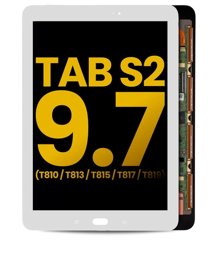 [107082014426] Bloc écran OLED sans châssis pour SAMSUNG Tab S2 9.7" (T810-T813-T815-T817-T819) - Reconditionné - Blanc