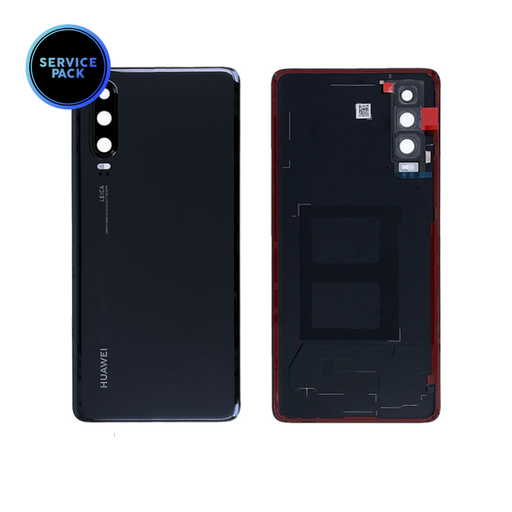 [02352NMM] Vitre arrière pour Huawei P30 - SERVICE PACK - Noir