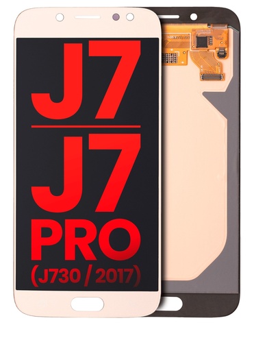 [107082016152] Bloc écran OLED sans châssis compatible pour Samsung Galaxy J7 - J7 Pro J730F 2017 - Aftermarket Plus - Or