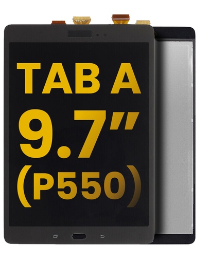 [107012021410] Bloc écran LCD sans châssis pour SAMSUNG Tab A 9.7" - P550 - Reconditionné - Noir