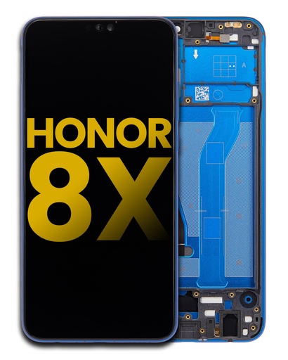 [107082060021] Bloc écran LCD avec châssis compatible Honor 8X - Reconditionné - Bleu
