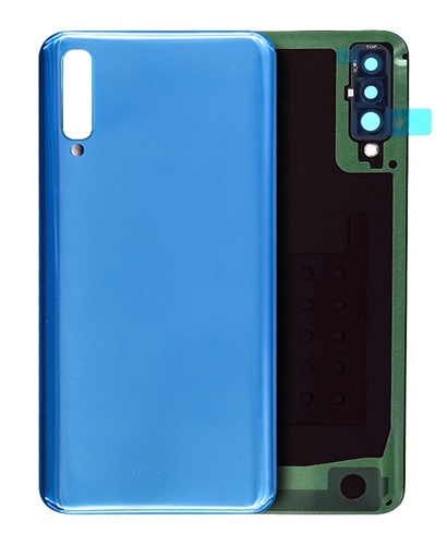 [107082136277] Vitre arrière sans logo avec adhésif et lentille compatible pour SAMSUNG A50 - A505 - Bleu