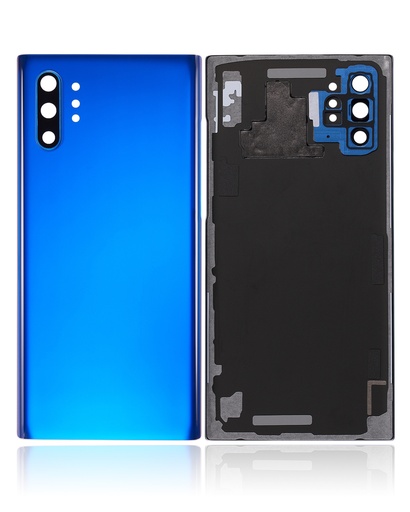 [107082066977] Vitre arrière sans logo avec adhésif et lentille compatible pour SAMSUNG Note 10 Plus - Aftermarket Plus - Bleu