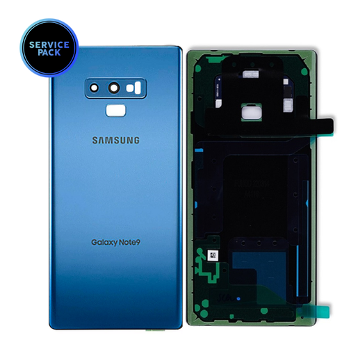 [107082012305] Vitre arrière avec lentille pour SAMSUNG Note 9 - Version US - Bleu - SERVICE PACK
