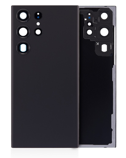 [107082136540] Vitre arrière compatible pour SAMSUNG S23 Ultra 5G (sans logo) - Aftermarket Plus - Fantôme Noir