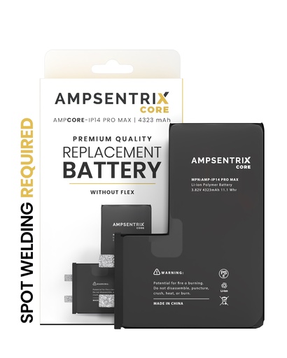 [107084001373] Batterie à souder pour iPhone 14 Pro Max - AmpSentrix