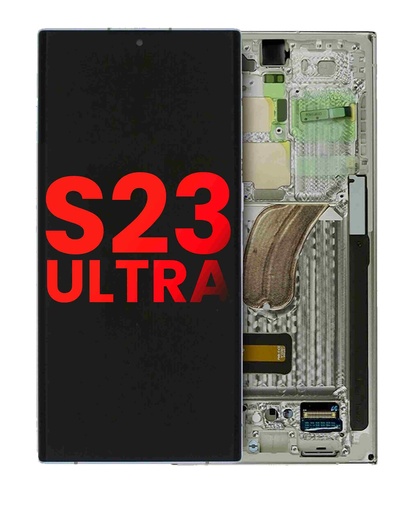 [107081015434] Bloc écran OLED avec châssis compatible SAMSUNG S23 Ultra - Version US - Aftermarket Plus - Graphite