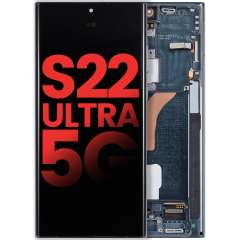 [107081015437] Bloc écran OLED avec châssis compatible SAMSUNG S22 Ultra 5G - Aftermarket Plus - Vert
