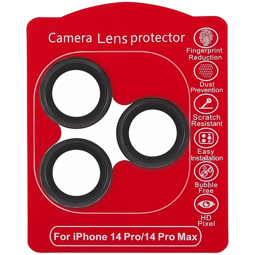 [107085002161] Protection caméra compatible iPhone 14 Pro et 14 Pro Max - CASPER - Noir