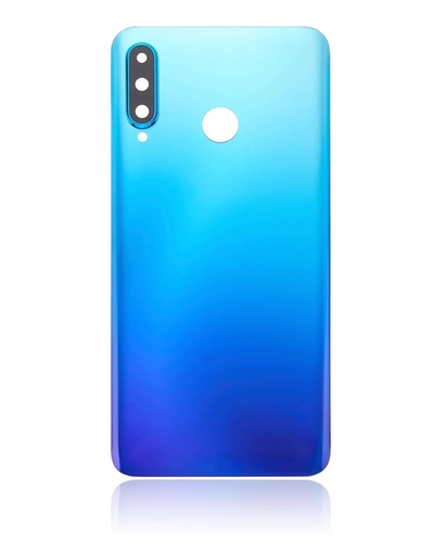 [107082065341] Vitre arrière avec lentille caméra compatible Huawei P30 Lite - Nova 4E - Sans logo - 4GB RAM - Peacock Blue