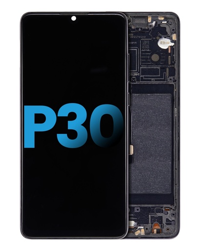 [107082065106] Bloc écran LCD avec châssis compatible Huawei P30 - Aftermarket Incell - Noir