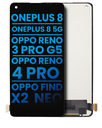 Bloc écran LCD sans châssis compatible OnePlus 8 5G - Reno 3 Pro 5G - Reno 4 Pro - Find X2 Neo - Aftermarket incell - Toutes couleurs
