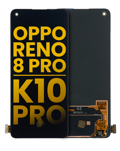 [107082128201] Bloc écran OLED sans châssis compatible OPPO Reno 8 Pro - K10 Pro - Reconditionné - Toutes couleurs
