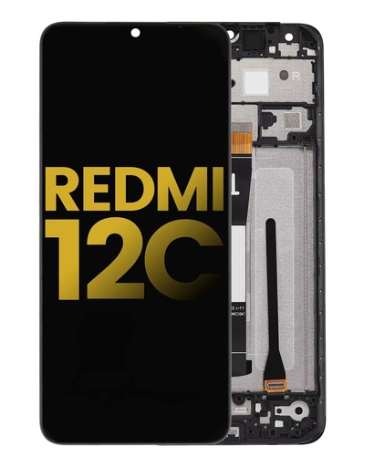 [107082139202] Bloc écran LCD avec châssis compatible Xiaomi Redmi 12C - Redmi 11A - Poco C55 - Reconditionné - Toutes couleurs