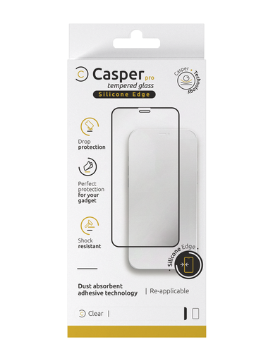 [107082111656] Verre trempé Clair compatible iPhone X - XS - 11 Pro Apple - Casper Pro Silicone Edge